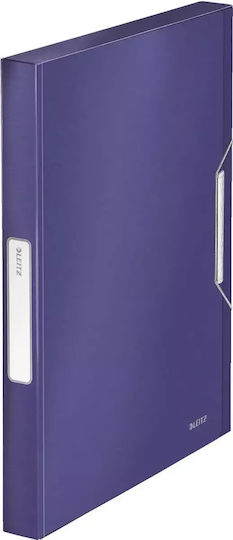 Leitz Folder with Rubber Band and Ears for Paper A4 Blue