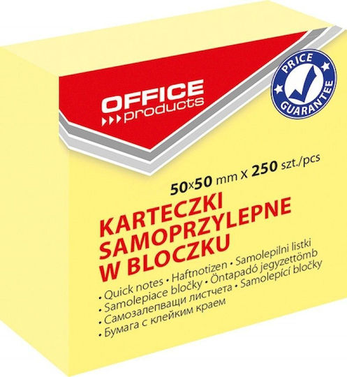 Office Products Самозалепващи Листчета За Бележки в Куб Жълти