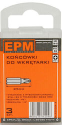 Tip Bit Tip Drill 25mm 3 Pieces Pz1