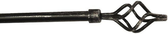 Palatex Ausziehbare Metallische Vorhangstange Einzeln Φ16mm 120-210cm Schwarz Silber 3650061