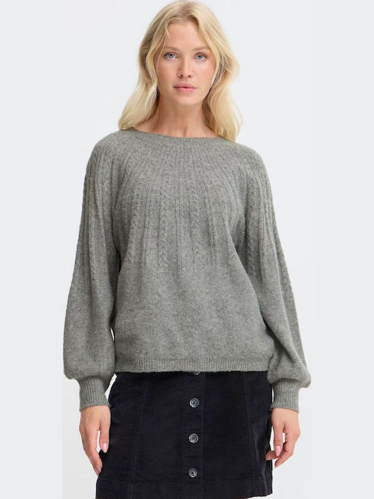 Women's Long Sleeve Sweater Grey Melange