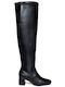 Damenstiefel über dem Knie Schwarz