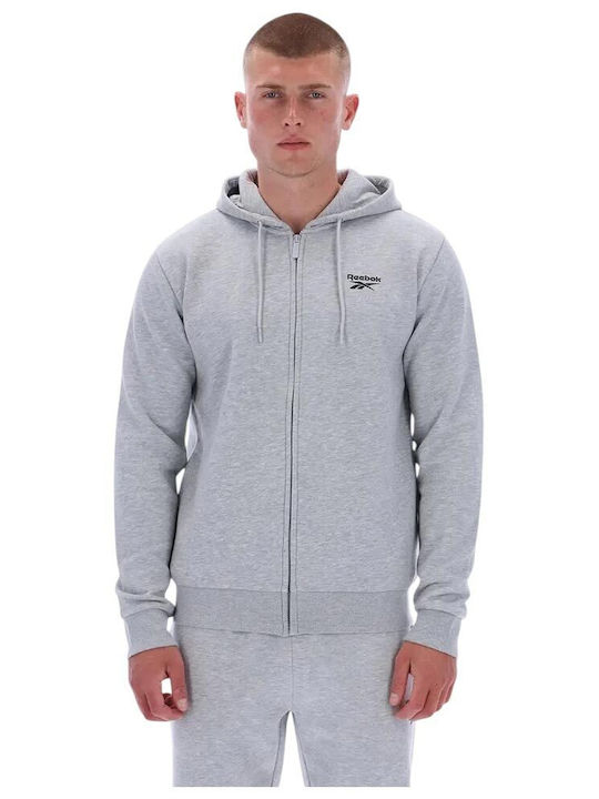Identity Small Logo Sweatshirt für Herren mit Kapuze Hellgrau Meliert