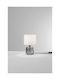 Fan Europe Emerald Glass Table Lamp with Beige Shade and Gray Base