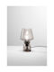 Fan Europe Gleam Glass Table Lamp with Transparent Shade and Gray Base
