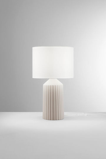 Fan Europe Sahara Keramik Tischlampe Mit Beige Hut Und Basis