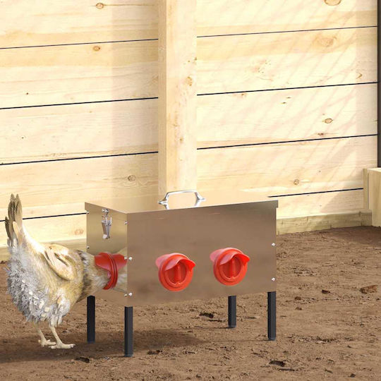 vidaXL Metalic Alimentator cu Capacitate 15kg 41.5x20.5x33cm.