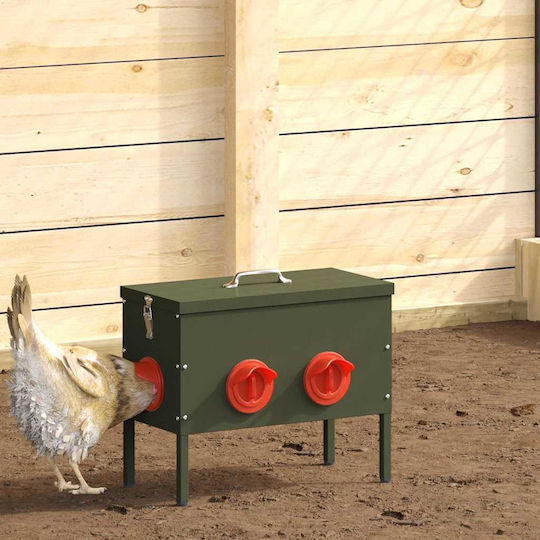 vidaXL Metalic Alimentator cu Capacitate 15kg 41.5x20.5x33cm.