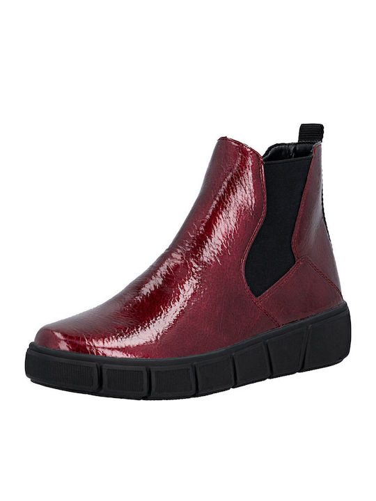 Leder Stiefeletten Damen Rot