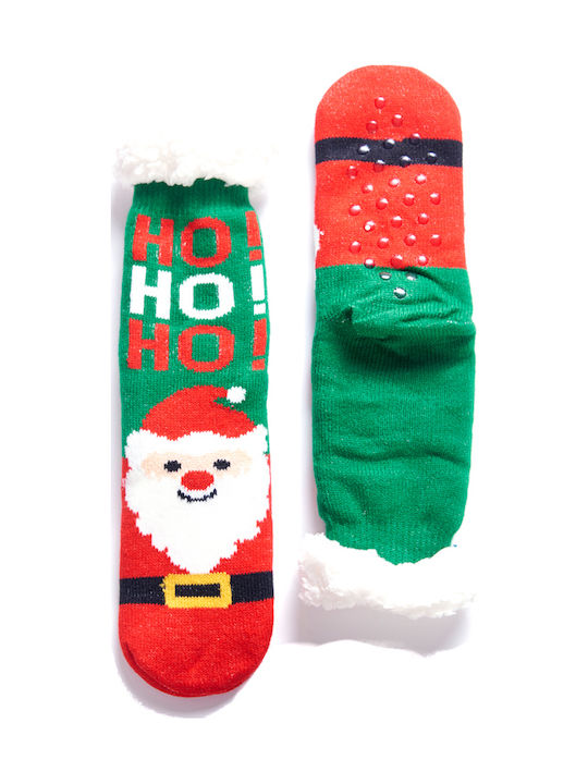 Frau Weihnachts-Kaltschopantoffeln Fleece Santa Grün