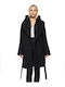 Women's Coat Black with Hood