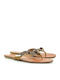 Leder Flache Sandalen für Damen in Braun Farbe