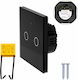 Recessed Touch Wall Switch Wi-Fi Lighting Two-Way with Frame Black