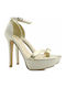 Ecru High Heels with Strap