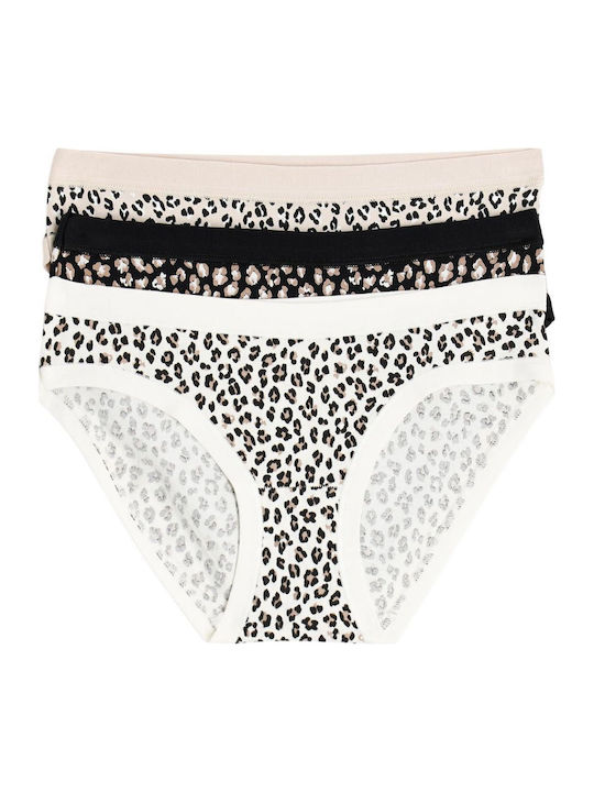 Cotonella Βαμβακερά Women's Slip 3Pack Black-be...