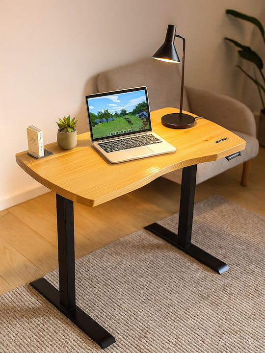 Elektrisch Schreibtisch aus Massivholz Black, P...