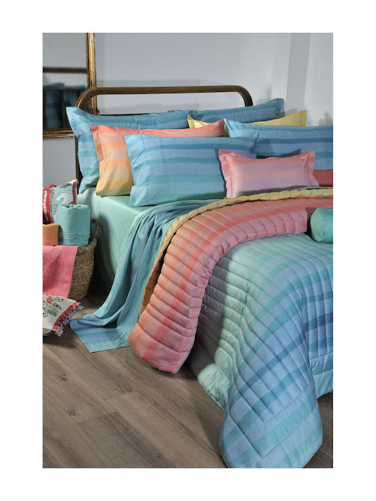Down Town Home Παπλωματοθήκη Βαμβακερή Υπέρδιπλη 235x245 Burano Aqua