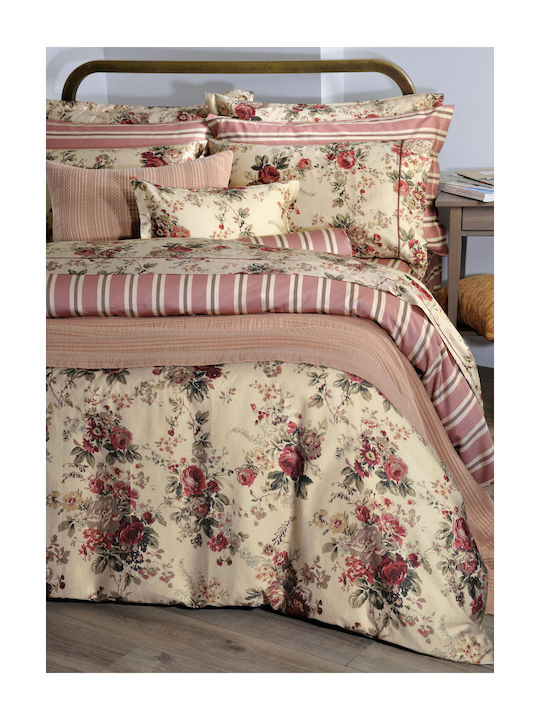 Down Town Home Παπλωματοθήκη Βαμβακερή Μονή 175x245 Antique Flower