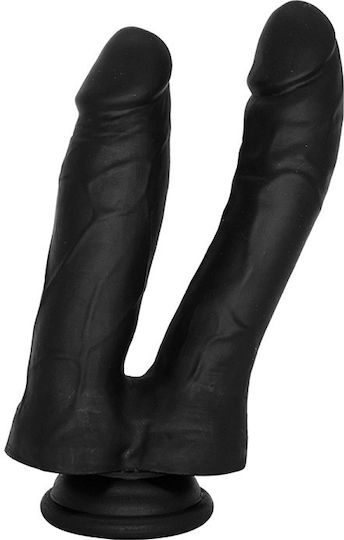 OrgasmOS Διπλό Dildo με Βεντούζα Μαύρο SMD-431OOS-1716BK