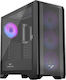 Preyon Nest Windy+ Gaming Midi-Turm Computergehäuse mit Seitenfenster Schwarz