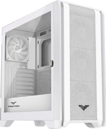 Preyon Nest Windy Gaming Midi-Turm Computergehäuse mit Seitenfenster Weiß