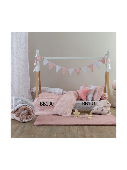 Palamaiki Baby Sheet Crib Cotton Fitted Pink 70x140cm
