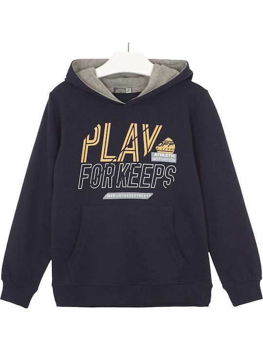Kids Sweatshirt with Hood and Pockets Dark Blue