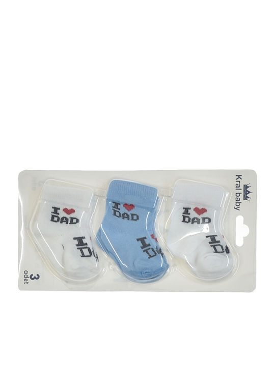 Mon Petit Art Kids' Socks White-Blue 3 Pairs