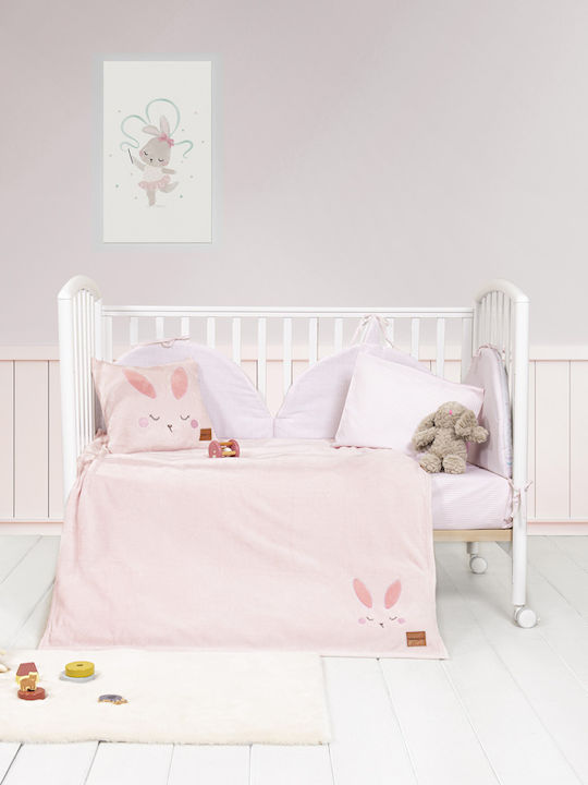 Nima Κουβέρτα Κούνιας Bunny Fleece Ροζ 110x150εκ.