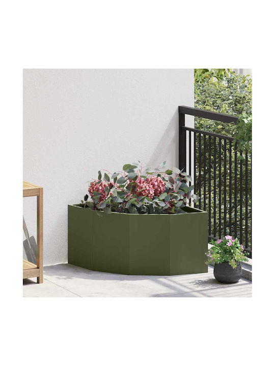 vidaXL Γλάστρα Μεταλλική Λαδί, Πράσινο 60x60x35εκ.
