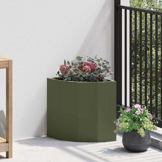 vidaXL Γλάστρα Μεταλλική Λαδί, Πράσινο 30x30x35εκ.