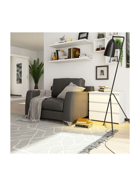 Comoda pentru Dormitor cu 3 sertare Matte White 60x35x57buc