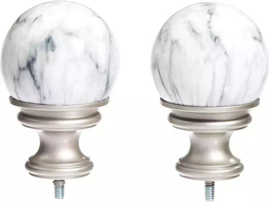 Amazon Basics Curtain wood end Silver 2pcs