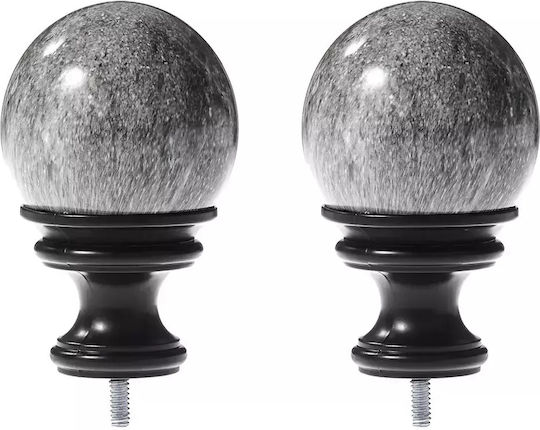 Amazon Basics Curtain wood end Black 2pcs