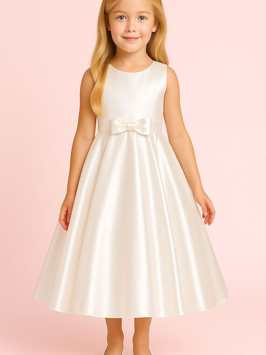 Children's Dress Satin Off-white