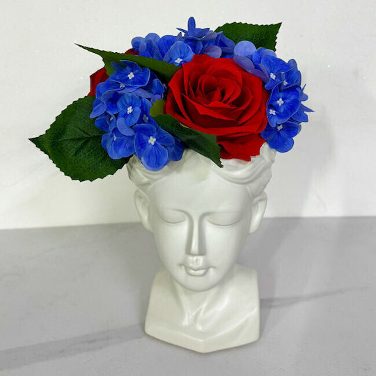 Velve Vază Decorativă Ceramică Albastru 14x14cm 1buc