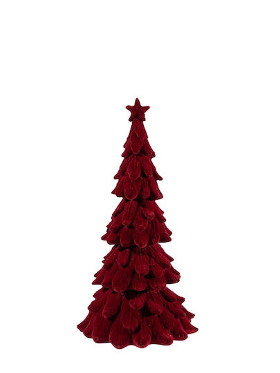 Christmas Decorative Tree Velvet Red 10x10x21cm
