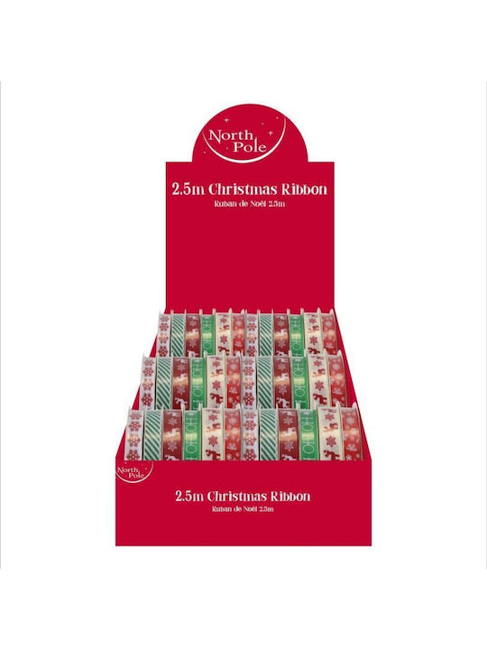 Claire Fontaine Christmas Ribbon Fabric Beige 500x1.3cm