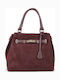Passaggio Leder Damen Tote Tasche Wildleder Burgundisch