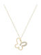 Ekan Necklace with design Butterfly from Gold 14K with Diamond