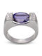 Savvas Design Ring with Diamond made of White gold 14K