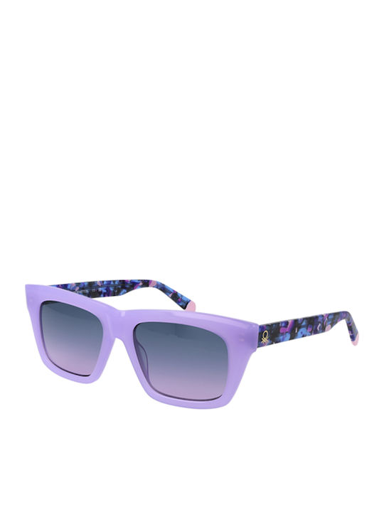 Benetton Women's Sunglasses with Purple Plastic Frame and Purple Gradient Lens BE5079 725