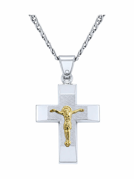 VTJ Men's Cross with the Crucified from Silver with Chain