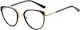 Techsuit Anti-Blue Light Glasses Reflex PC 82290 Women Cat Eye TR90 & Metal Frame AC Lens Gold Black