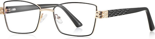 Techsuit Anti-blue Light Glasses Reflex Pc 3171 Women Rectangle Metal Frame Ac Lens Black