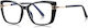 Techsuit Anti-Blue Light Glasses Reflex PC 2273 Women Oversized TR90 & Metal Frame AC Lens Black