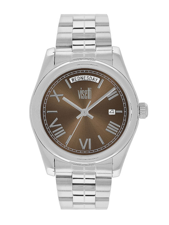 Visetti Women's Watch with Brown Metal Bracelet