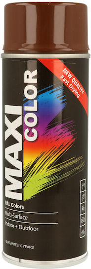 Maxicolor Σπρέι Αστάρι Υψηλής Θερμοκρασίας με Γυαλιστερό Εφέ Καφέ Καφέ Καρυδιού RAL 8011 400ml