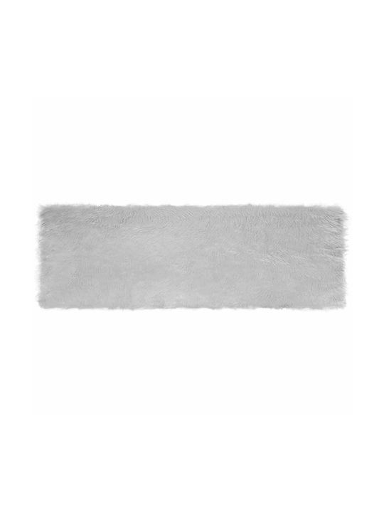 vidaXL Rug Fireplace Rectangular Leather Gray
