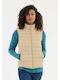 Damen Ärmellos Puffer Jacke für Winter Beige